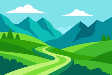Gardinen landscape with mountains © HAFIJUR