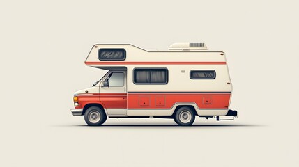 Retro style camper van for outdoor adventures and road trips
