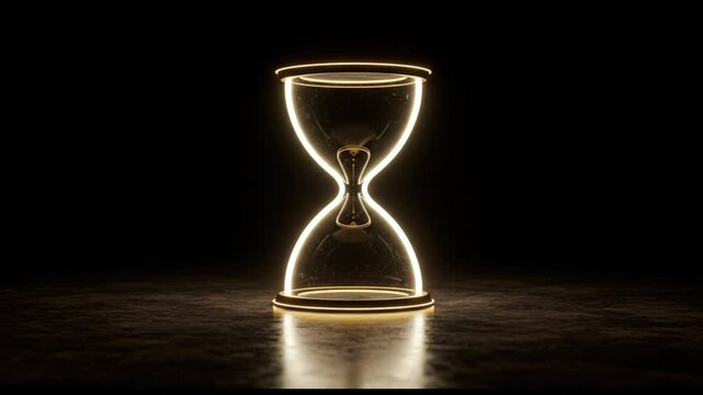 Hourglass time sand timer countdown deadline urgency concept illustration design graphic art render