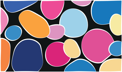 Colorful Circle Pattern Set – Bright Watercolor Paint Palette with Round Pill-Shaped Buttons, Eyeshadow Icons, Seamless Design Elements for Web, Beauty, Medicine, and Art Illustration – Vector Object 