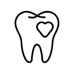 Obraz premium Tooth with heart symbol, for dental care marketing