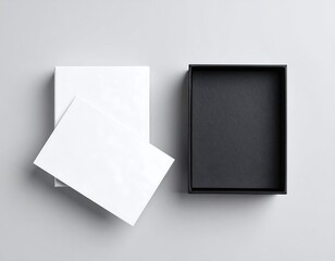 Blank cards in a black box