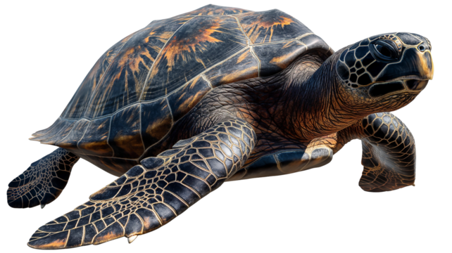High quality isolated Big turtle lated on PNG image on transparent background for commercial use