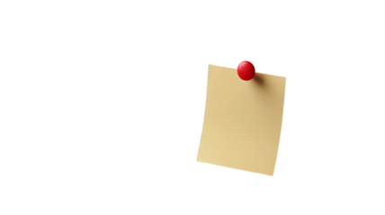 High quality isolated Yellow sticky post it PNG image on transparent background for commercial use