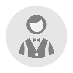 Flat illustration in grayscale. Avatar, user profile, person icon, gender neutral silhouette, profile picture. Suitable for social media profiles, icons, screensavers and as a template..