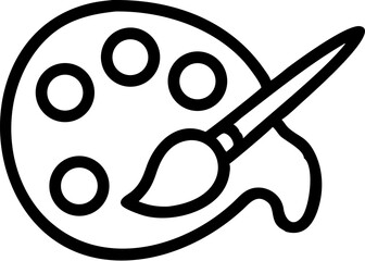 Artistic tools illustration featuring a paint palette and a paintbrush perfect for graphic design and creative art projects