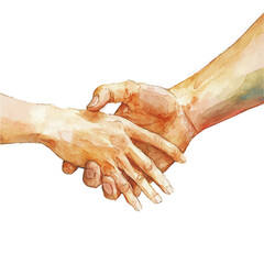 watercolor of Helping Hand, vector high quality, isolated on a white background.