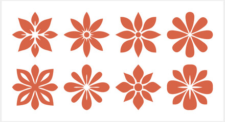 Fototapeta premium Stencil flower icon isolated Cartoon clipart Vector stock illustration