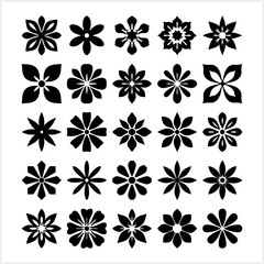 Stencil flower icon isolated Cartoon clipart Vector stock illustration