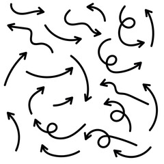 Doodle Arrow Vector Pack Black Hand Sketched Arrows for UI and Web Design