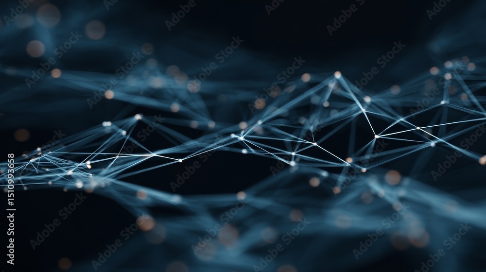 Poster the image depicts an abstract blue digital setting, with a prominent display of big data visualizati