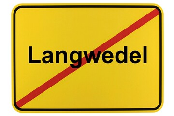 Illustration eines Ortsschildes der Gemeinde Langwedel in Niedersachsen