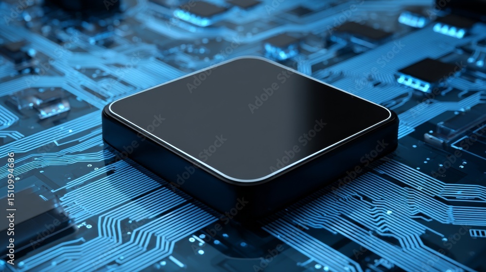 Poster the concept of central computer processors is represented by a cpu, shown as a 3d rendering and conc