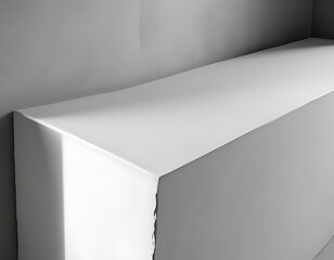 Fototapeta premium White minimalist geometric cube in empty corner