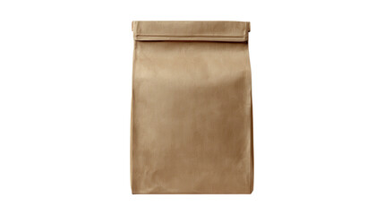 Brown paper bag packaging mockup with transparent background, presenting clean design mockup for product branding and graphic presentation