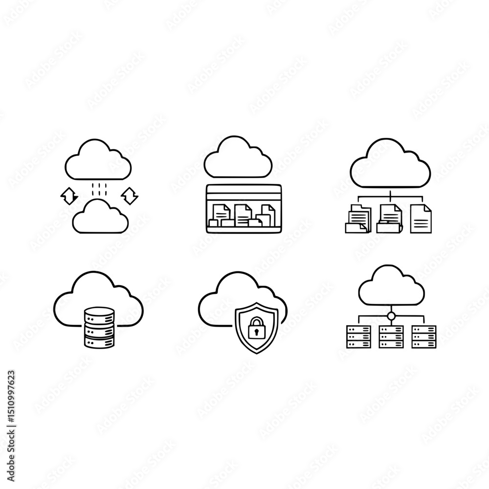 Poster cloud computing services cloud storage cloud network cloud infrastructure cloud security cloud data 