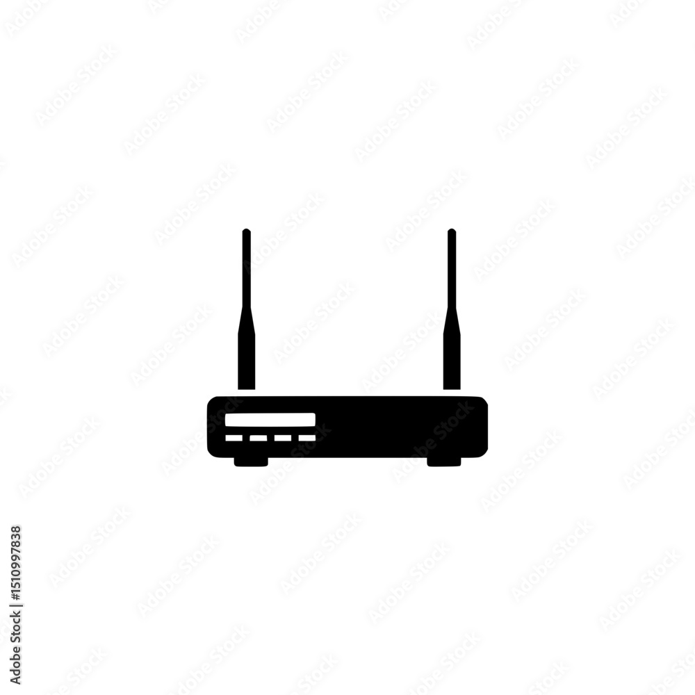 Poster illustration of wireless router wifi internet connection network device technology antenna signal ac