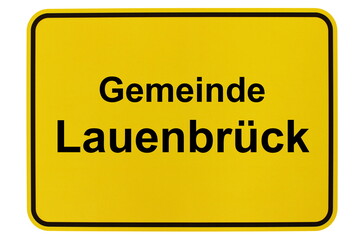 Illustration eines Ortsschildes der Gemeinde Lauenbrück in Niedersachsen