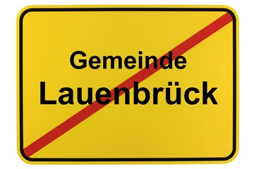 Illustration eines Ortsschildes der Gemeinde Lauenbrück in Niedersachsen