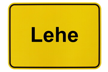 Illustration eines Ortsschildes der Gemeinde Lehe in Niedersachsen