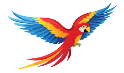 Obraz premium Vibrant scarlet macaw in flight colorful bird