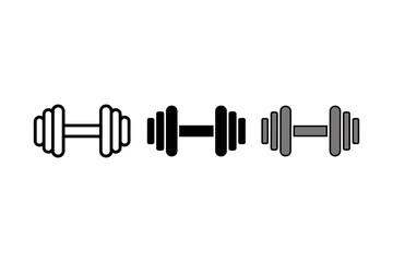 Vector Illustration of Three Adjustable Dumbbells in Different Styles