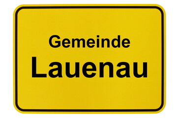 Illustration eines Ortsschildes der Gemeinde Lauenau in Niedersachsen