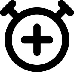 Fototapeta premium Stopwatch with plus symbol represents time management and efficiency in a business setting, suggesting productivity and deadlines.