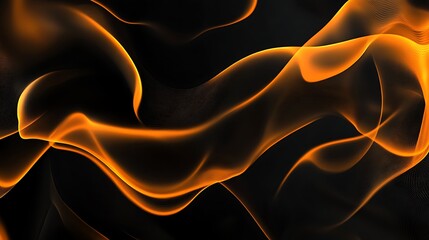 Abstract orange flame design on black background