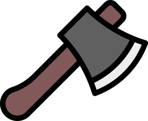 Axe with wooden handle resting on a white surface, symbolizing lumberjack tools and outdoor activities with a rustic and vintage feel.