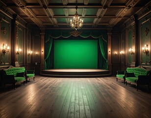 Luxurious green theater interior