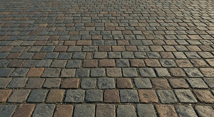 Cobblestone pavement, various shades of brown and gray (2)