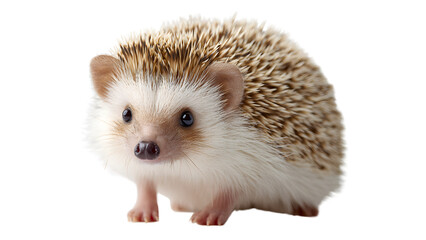 Obraz premium Adorable hedgehog portrait, isolated on transparent background, showcasing its cute face, spiky fur, and endearing features