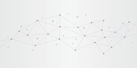 Geometric connected background. Connecting dots and lines. Global network connection. Banner template for technology.