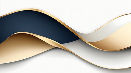 Abstract waves of gold and navy