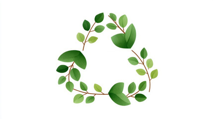 Obraz premium Eco friendly symbol with intertwined branches and leaves for environmental design