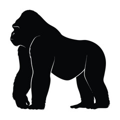 Obraz premium Strong Gorilla Silhouette – Jungle Beast Vector Design