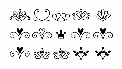 Naklejka premium Elegant Ornamental Swirls AI-Generated Decorative Elements for Design Projects