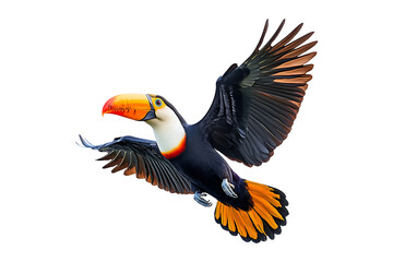 Fototapeta premium Toucan Flying isolated on a transparent background