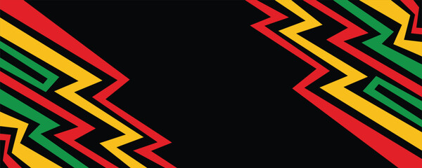 Abstract background with Jamaican color zigzag pattern with some copy space