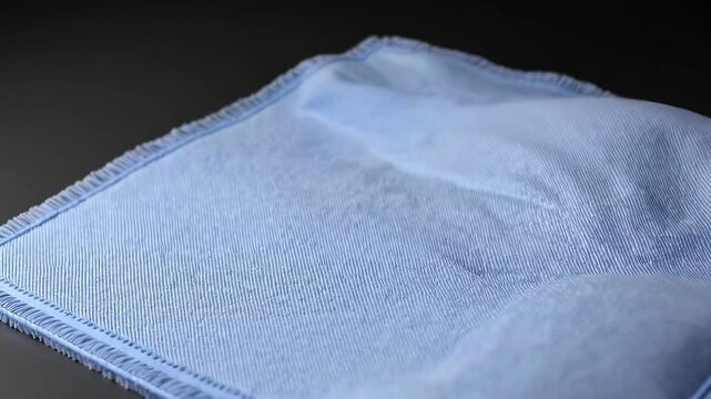 Blue Microfiber Cloth on Dark Background