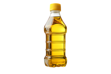 Cooking oil in a plastic bottle isolated on a transparent background