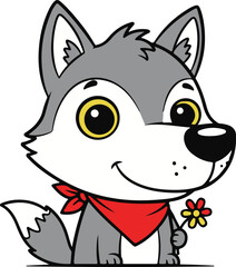 vector illustration of a wolf