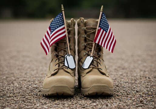 Veterans day boots american flag dog tags military appreciation patriotic memorial day remembrance tribute honor