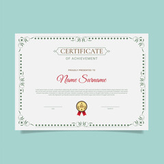 A certificate of award is shown with a green border