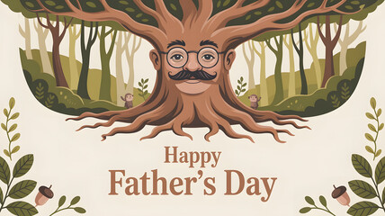 A wise banyan tree: Deep Roots, Big Heart – Happy Father’s Day greetings image.