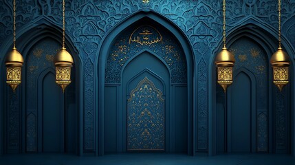 Obraz premium Islamic archway design with intricate patterns