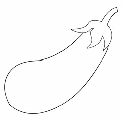 Obraz premium Eggplant coloring page simple and minimal line art illustration on white background