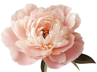 Pink Peony flower isolated on white background
