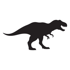 Dinosaur vector illustration of a silhouette in white backraund